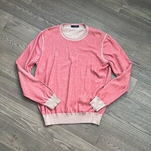 Gran Sasso | 2-Ply pure 100% cotton crew neck sweater in pink